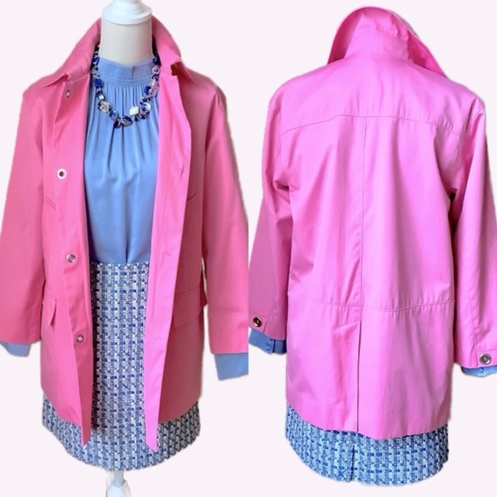 JONES NEW YORK Pink Toggle Rain Jacket Size S